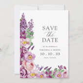 Lavender Floral Save The Date (Voorkant)
