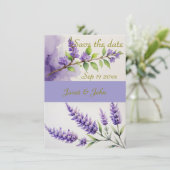 Lavender Floral Save the Date Card (Staand voorkant)