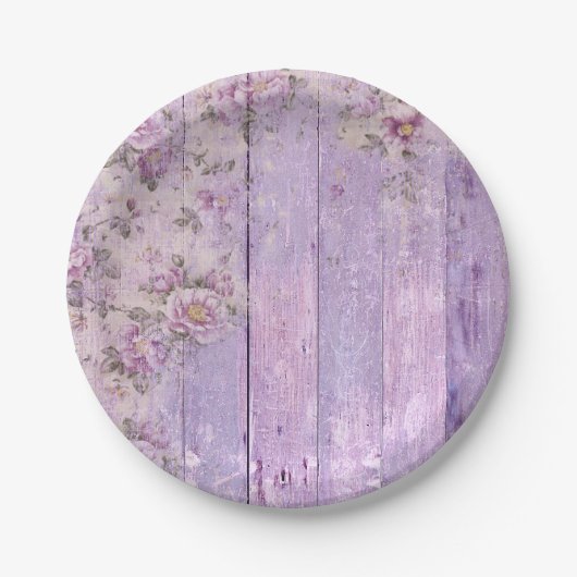 Lavender Floral Shabby Chic Paper Bord (Voorkant)