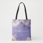 Lavender Floral Spring Weddenschap Bridesmaids Gif Tote Bag (Voorkant)
