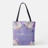 Lavender Floral Spring Weddenschap Bridesmaids Gif Tote Bag (Achterkant)