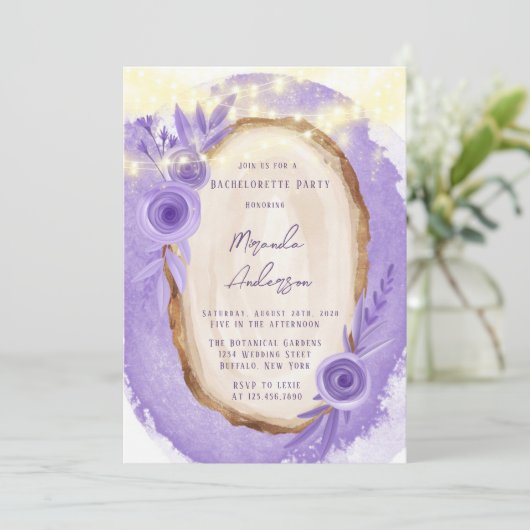Lavender Floral string van Light Bachelorette Part Kaart (Staand voorkant)