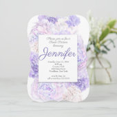 Lavender Floral Sweet 16 Uitnodiging (Staand voorkant)
