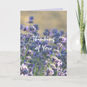 Lavender Floral Thinking of You Kaart