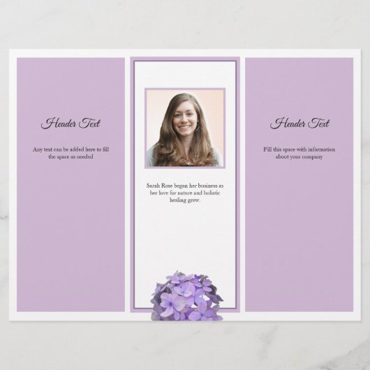 Lavender Floral Tri-voudig Business Brochure Foto (Achterkant)