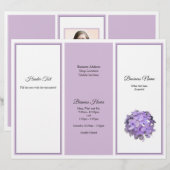 Lavender Floral Tri-voudig Business Brochure Foto (Voorkant / Achterkant)