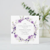 lavender floral verloving kaart (Staand voorkant)