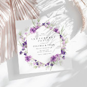 lavender floral verloving kaart