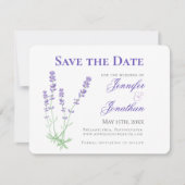 Lavender Floral Verloving Photo Save the Date (Voorkant)