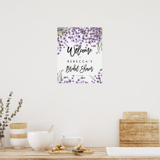 lavender floral vrijgezellenfeest welkomstteken poster (Keuken)