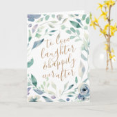 Lavender Floral Waterverf, gelukkig altijd na Kaart (Gele Bloem)