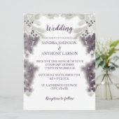 Lavender Floral Waterverf Wedding Invitation Kaart (Staand voorkant)