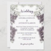 Lavender Floral Waterverf Wedding Invitation Kaart (Voorkant)