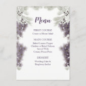 Lavender Floral Waterverf Wedding Menu (Voorkant)