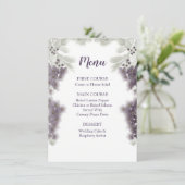 Lavender Floral Waterverf Wedding Menu (Staand voorkant)