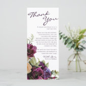 Lavender Floral Weddenschap Hartelijk dank Menu (Staand voorkant)