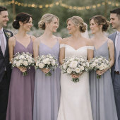 Lavender Floral Wedding Attire Card Kaart