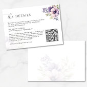 Lavender Floral Wedding Details Card QR Code Informatiekaartje