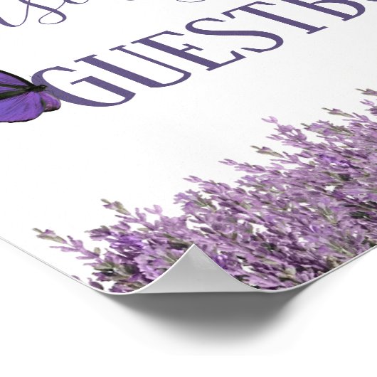Lavender Floral Wedding Guestbook Poster (Hoek)