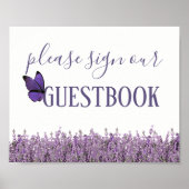 Lavender Floral Wedding Guestbook Poster (Voorkant)