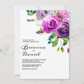 Lavender Floral Wedding Invitation Kaart (Voorkant)