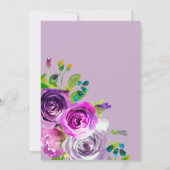Lavender Floral Wedding Invitation Kaart (Achterkant)