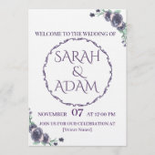 Lavender Floral Wedding Invitation Kaart (Voorkant)