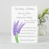 Lavender Floral Wedding Invitation Kaart (Staand voorkant)