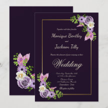 Lavender Floral Wedding Invitation
