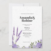 Lavender Floral Wedding Invitation Kaart (Voorkant)