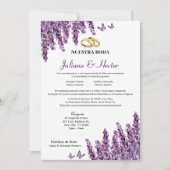 Lavender Floral Wedding Invitation Kaart (Voorkant)