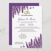 Lavender Floral Wedding Invitation Kaart (Voorkant / Achterkant)