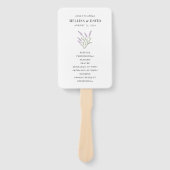 Lavender Floral Wedding Programme Fan Handwaaier (Voorkant)