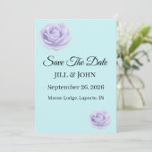 Lavender Floral Wedding Save The Date (Staand voorkant)