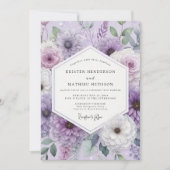 Lavender Floral Whimsy Wedding Kaart (Voorkant)