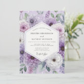Lavender Floral Whimsy Wedding Kaart (Staand voorkant)