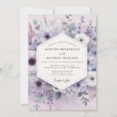 Lavender Floral Whimsy Wedding Kaart (Voorkant)