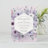 Lavender Floral Whimsy Wedding Kaart (Staand voorkant)