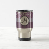 Lavender Floral Wisps & Stripes met monogram Reisbeker (Center)