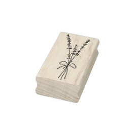 Lavender Floral Wood Art Stamp Rubberstempel