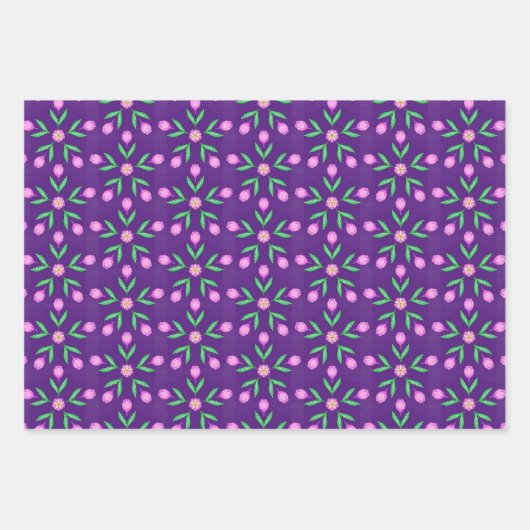 Lavender Floral Wrapping Paper Sheets (Voorkant)