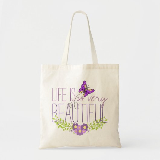 Lavender Floral Wreath met Butterfly BOHO Muslin Tote Bag (Voorkant)
