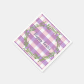 Lavender Floral Wreatroze Check Custom Easter Servet (Hoek)