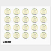 Lavender Floral Yellow Weddenschap Bedankt Monogra Ronde Sticker (Vel)