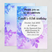 Lavender florale verjaardagsuitnodiging (Voorkant / Achterkant)