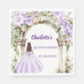 Lavender florals arch dress Quinceanera luncheon Servet (Voorkant)