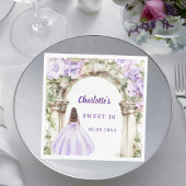 Lavender florals arch dress Sweet 16 luncheon Servet