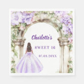 Lavender florals arch dress Sweet 16 luncheon Servet (Voorkant)