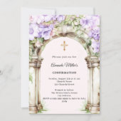 Lavender florals arch girl Confirmation Kaart (Voorkant)