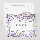 lavender florals boho bruiloft rsvp briefkaart (Voorkant / Achterkant)
